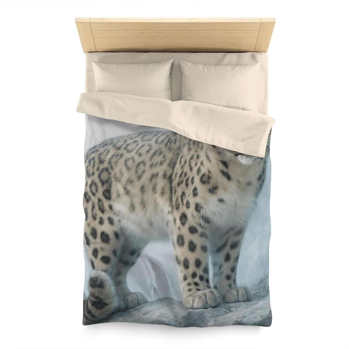 Frost Summit Snow Leopard personalized bedding duvets