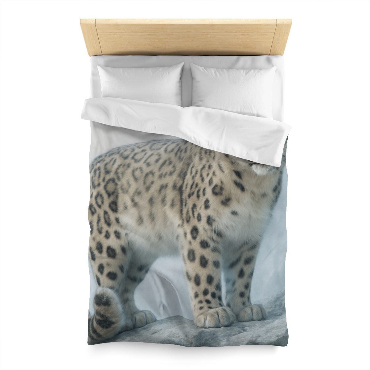 Frost Summit Snow Leopard personalized bedding duvets