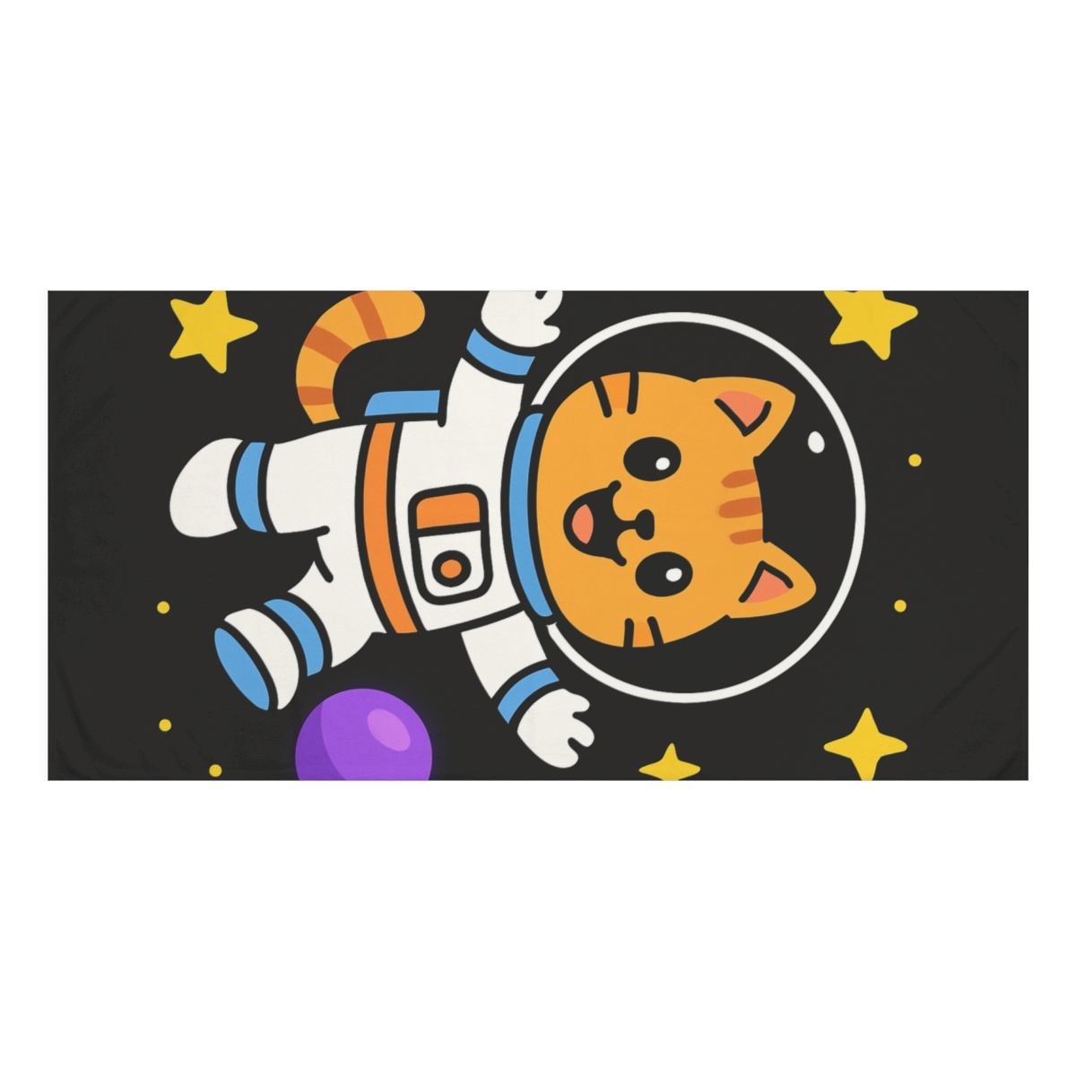 Galactic Cat Astronaut Adventure designer printed towels
