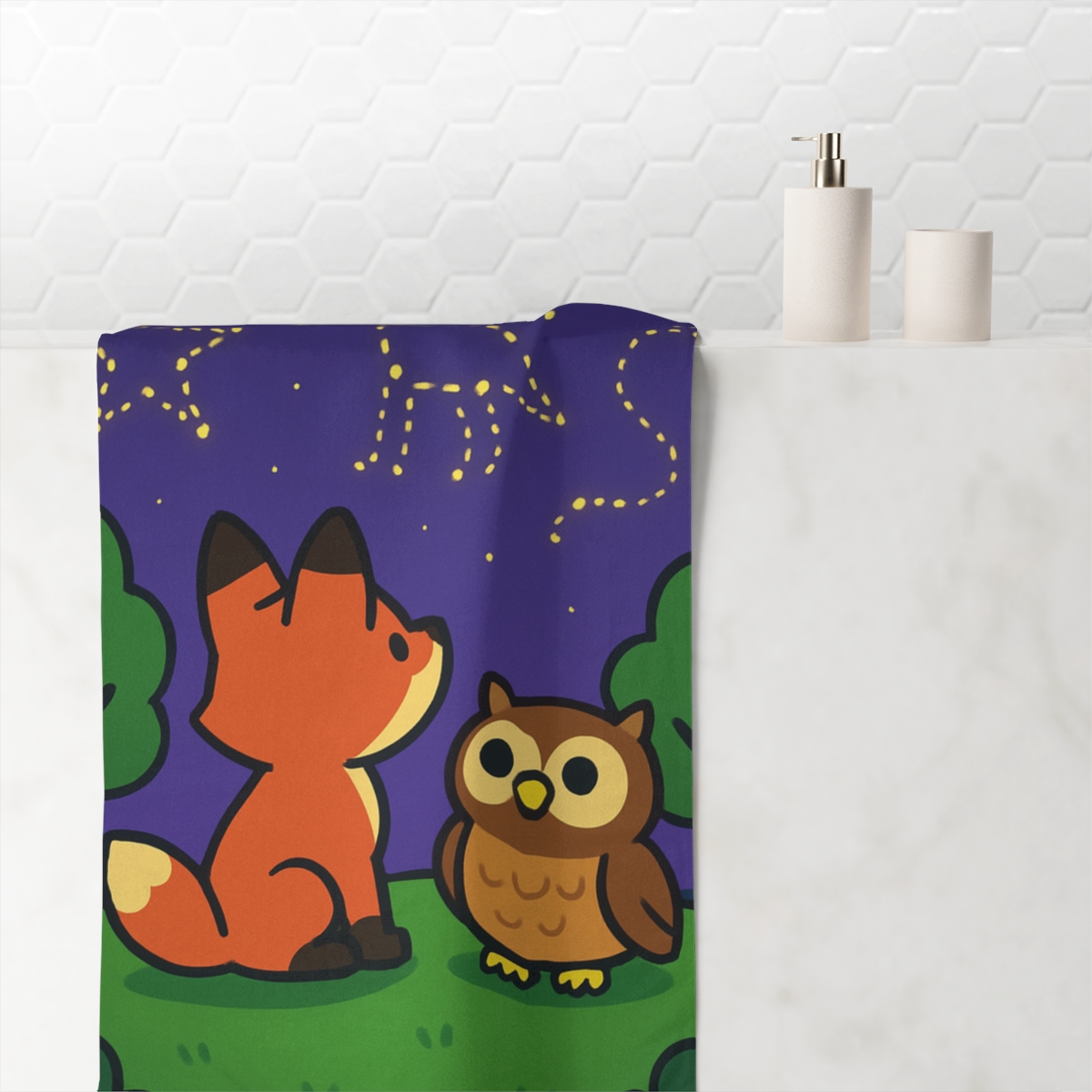 Galactic Forest Fireflies comfortable face towels