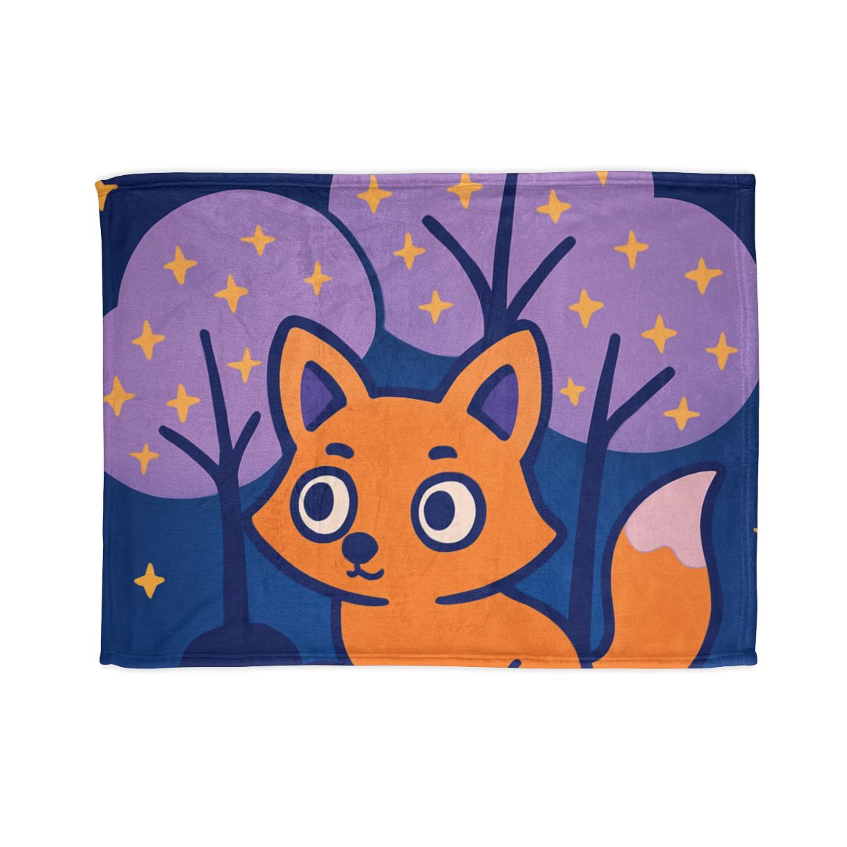 Galactic Forest Fox soft fleece blankets