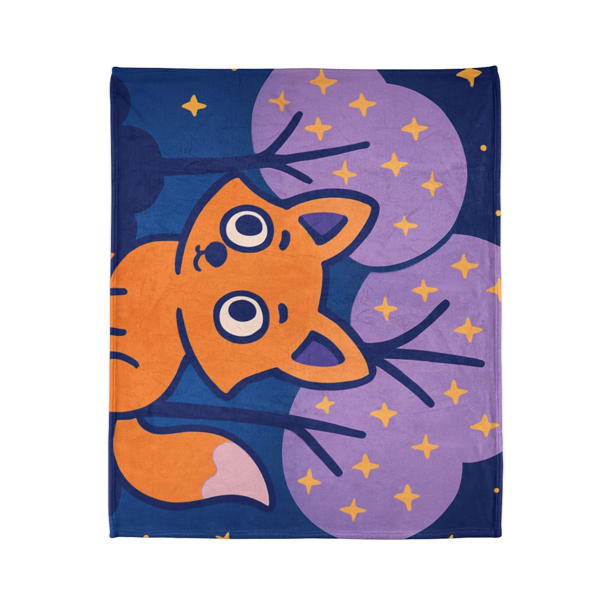 Galactic Forest Fox soft fleece blankets