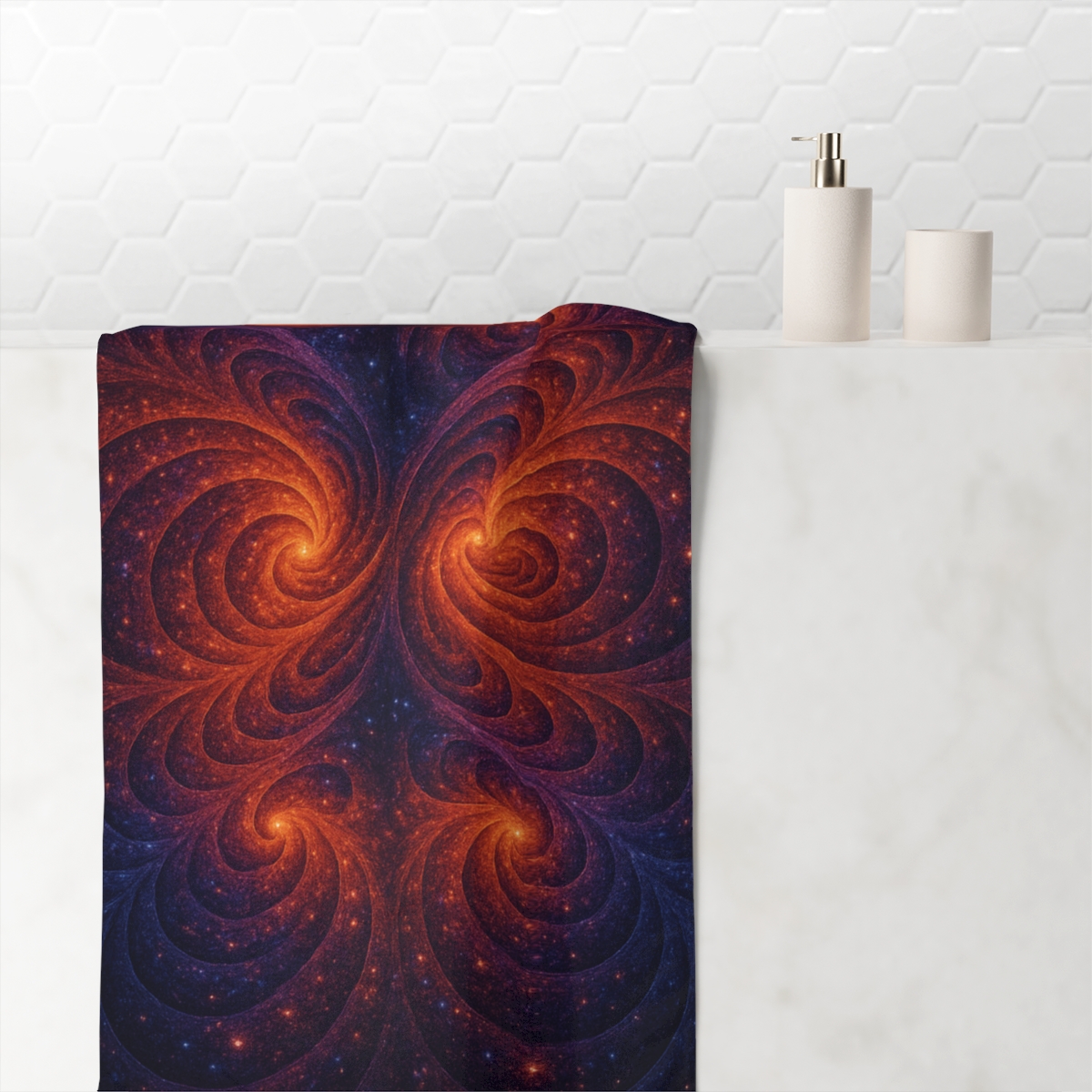 Galactic Fractal Spectrum designer printed towels