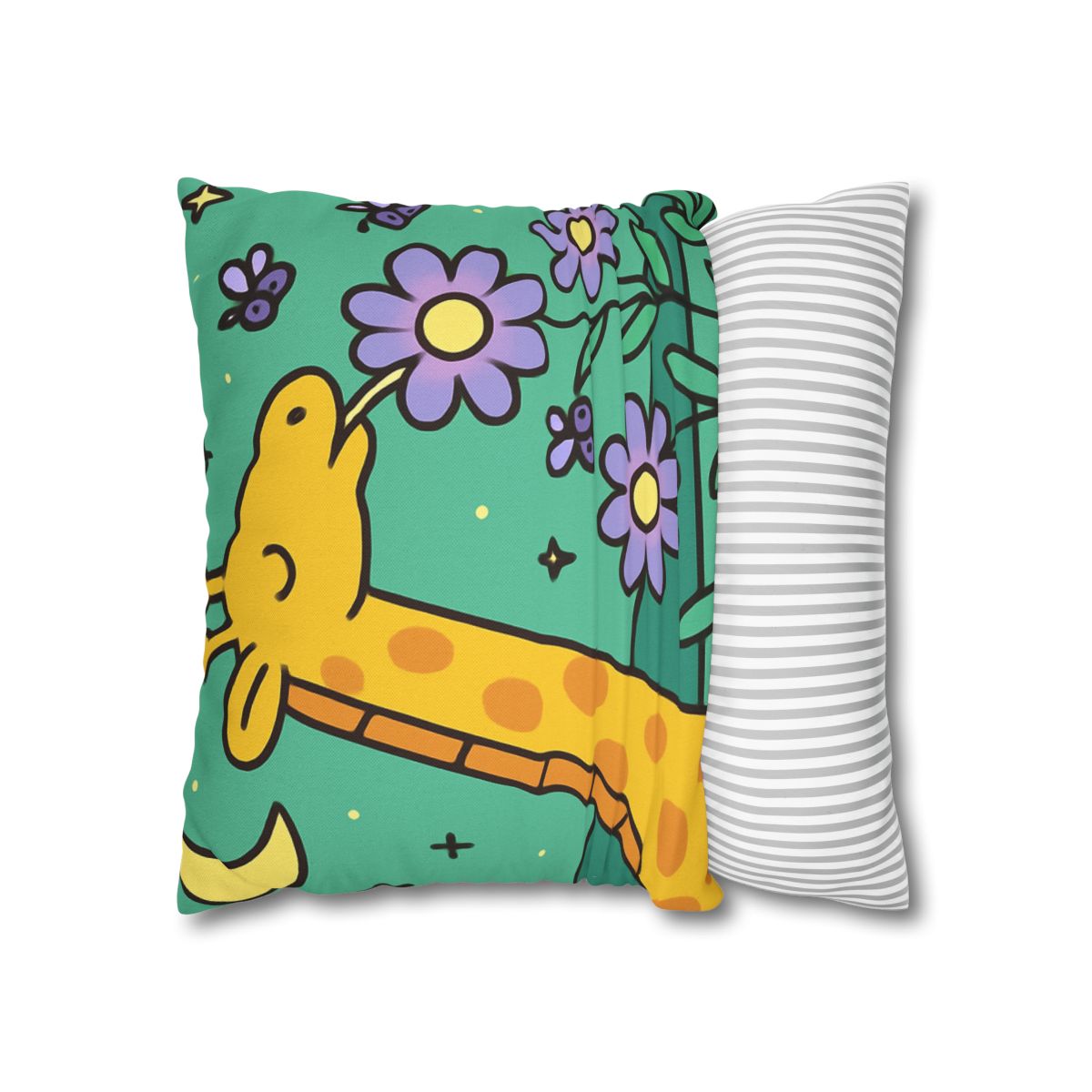 Galactic Garden Giraffe designer print pillow cases