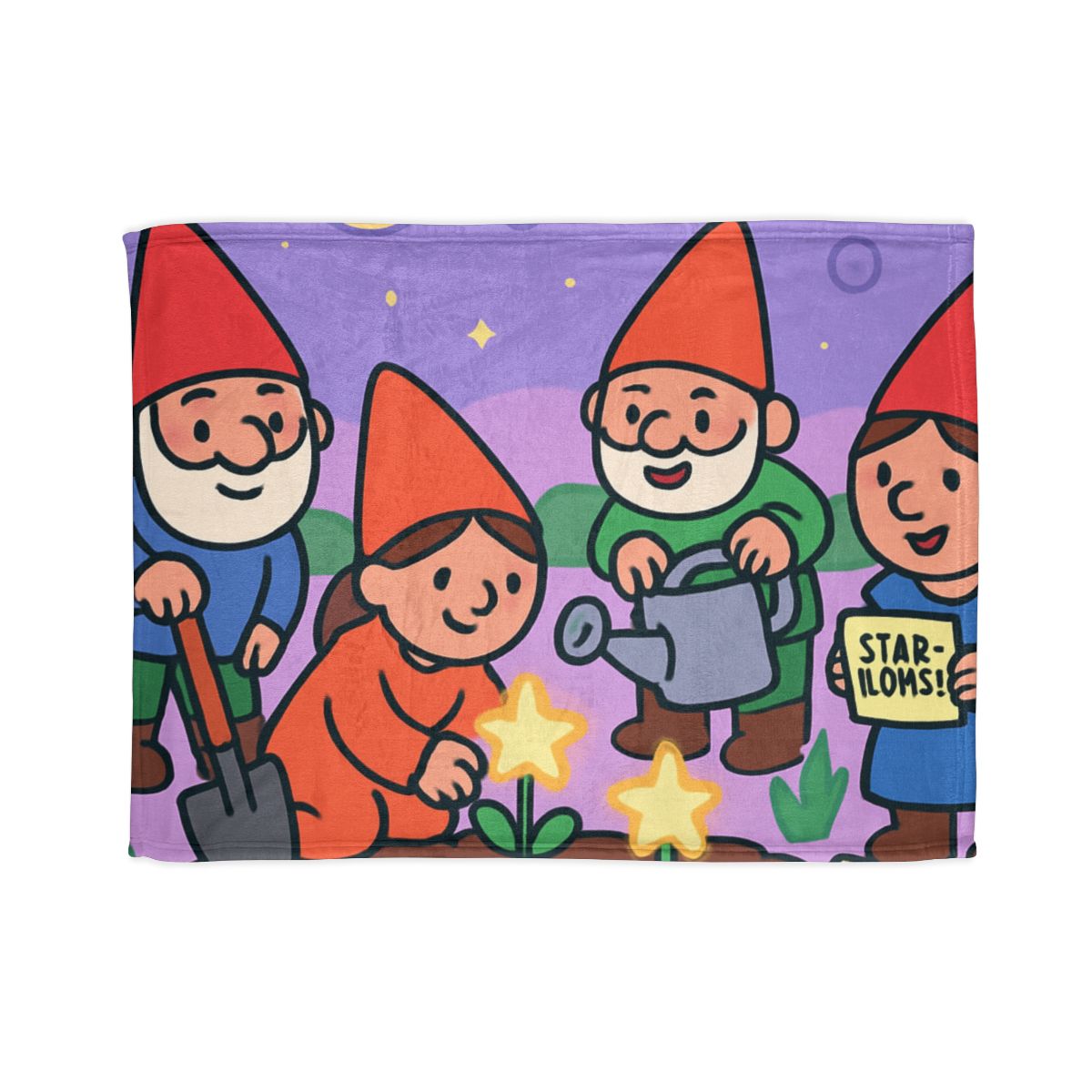 Galactic Garden Gnomes designer printed blankets
