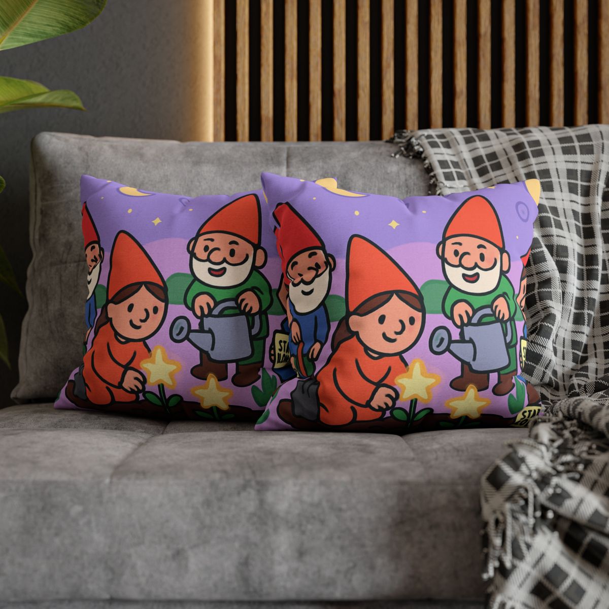 Galactic Garden Gnomes unique gift pillow cases