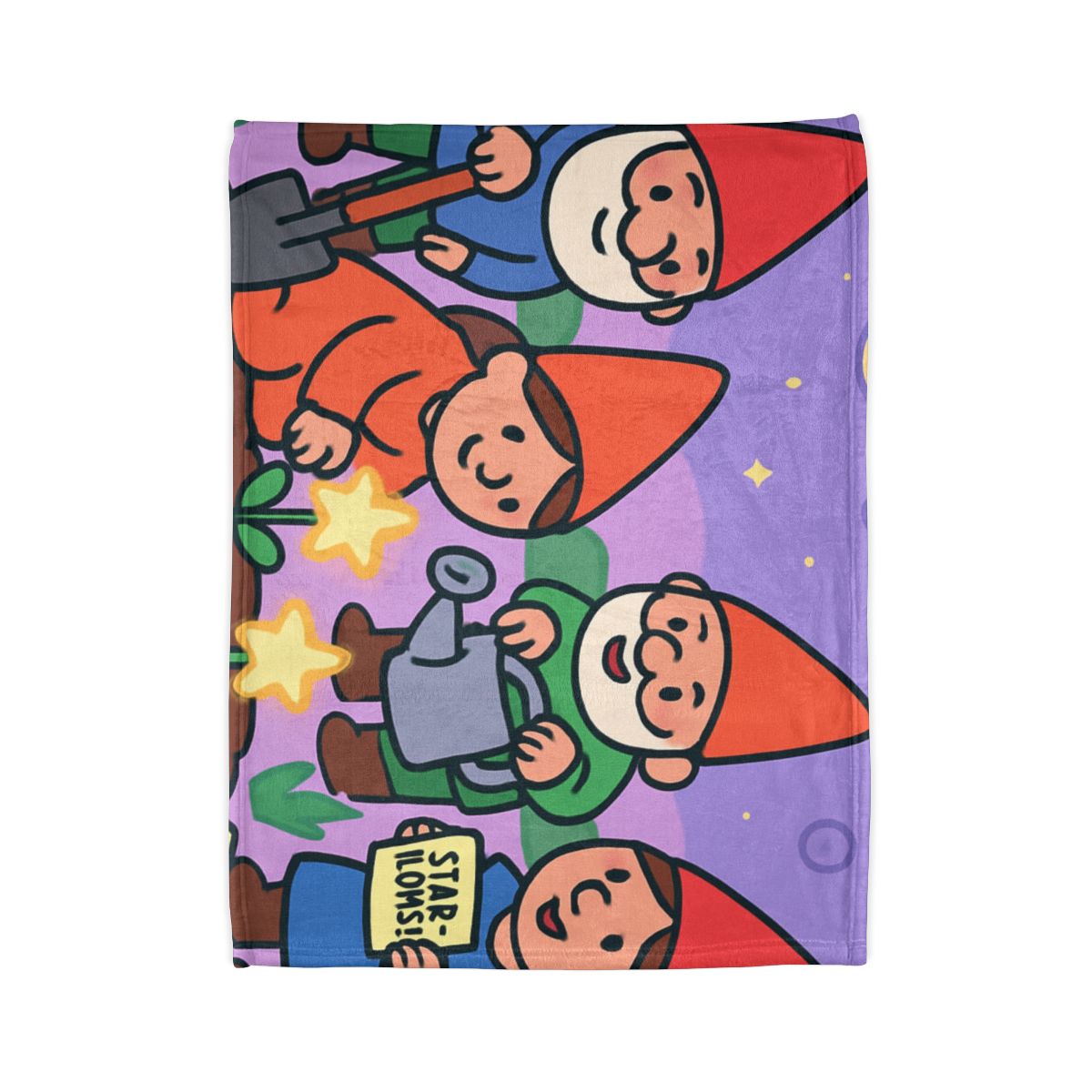 Galactic Garden Gnomes designer printed blankets