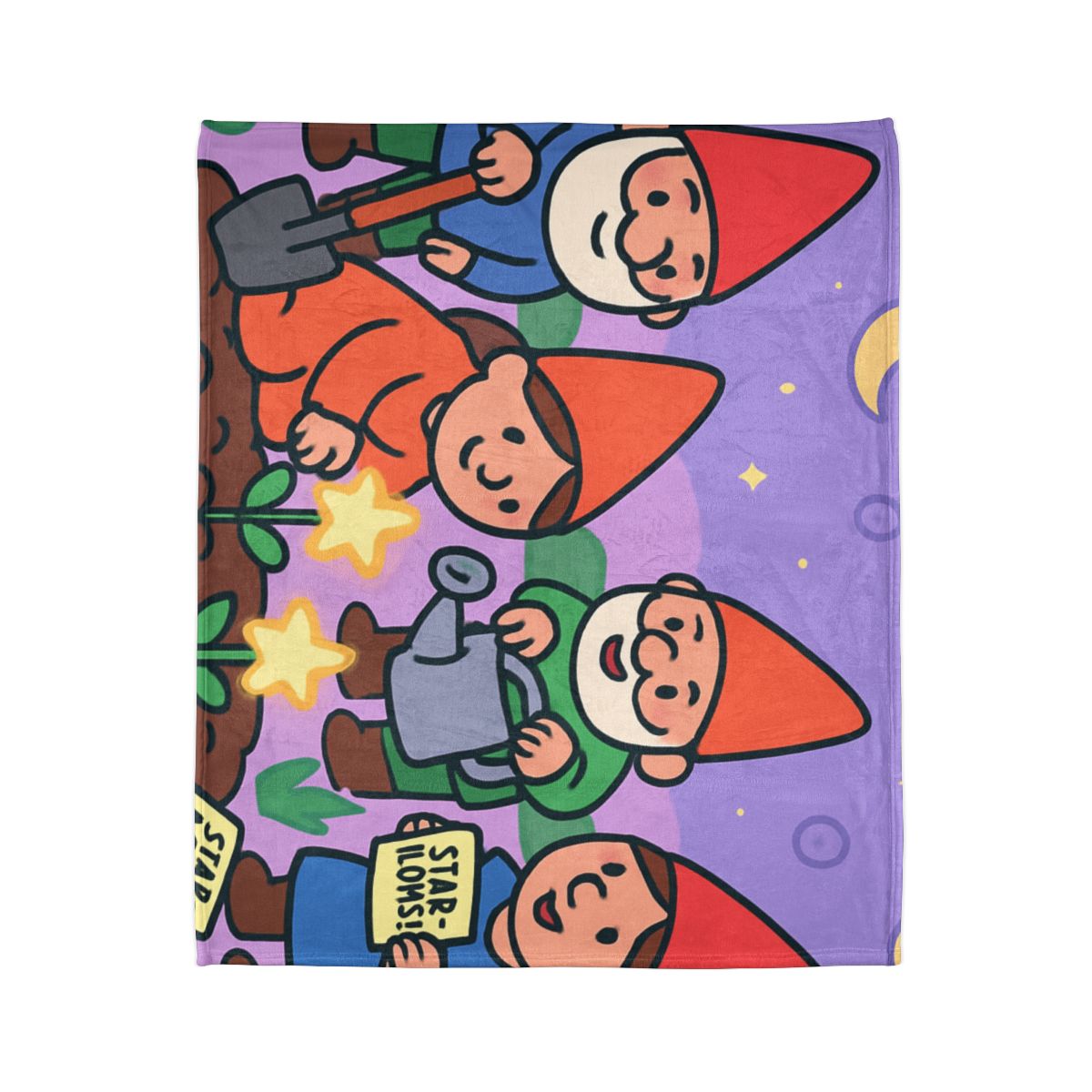 Galactic Garden Gnomes designer printed blankets