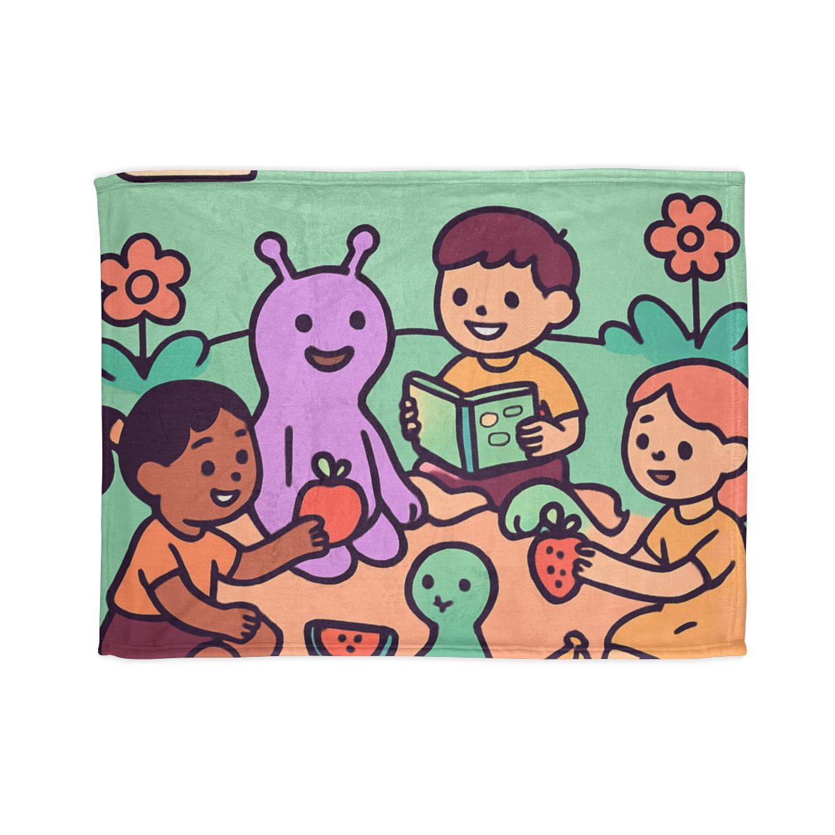 Galactic Garden Picnic personalized cozy blankets