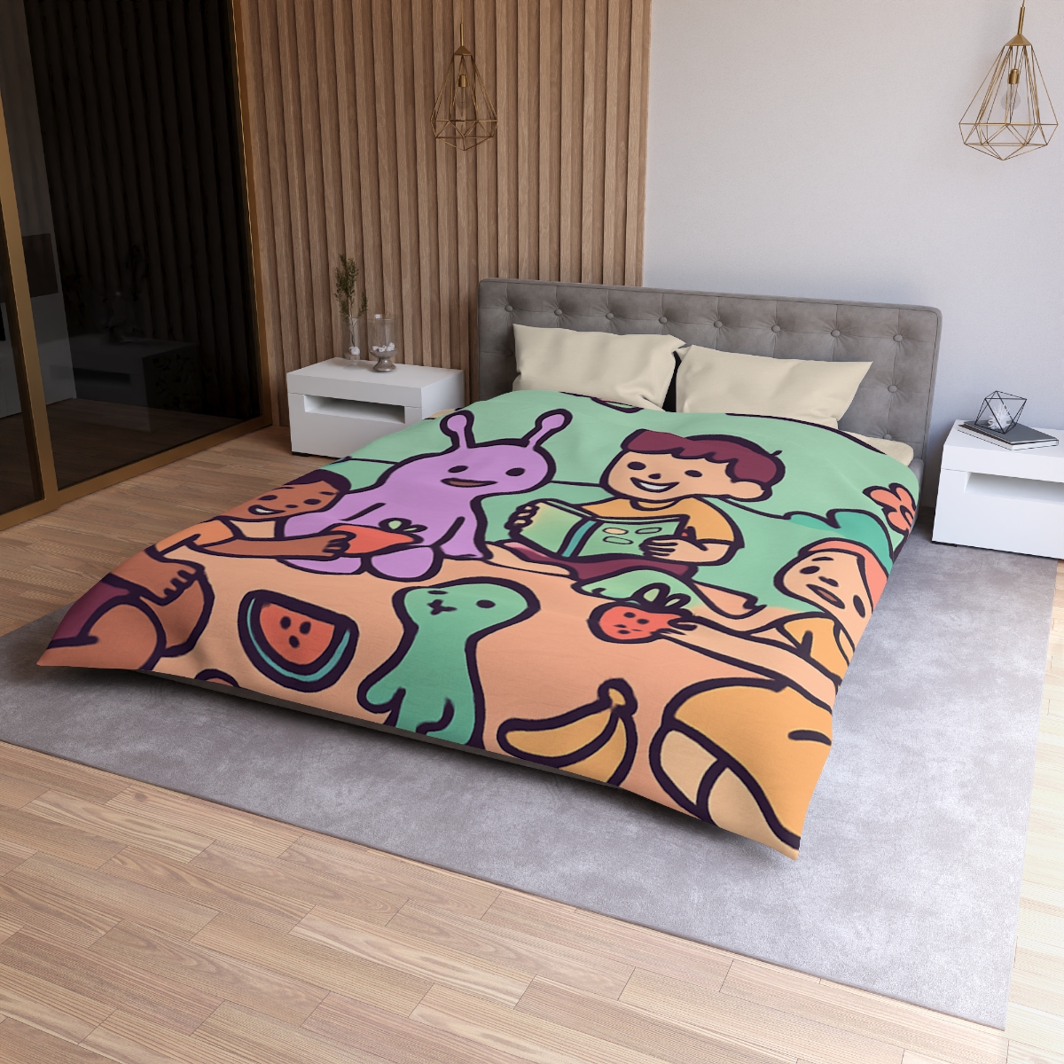 Galactic Garden Picnic trendy bedroom duvets