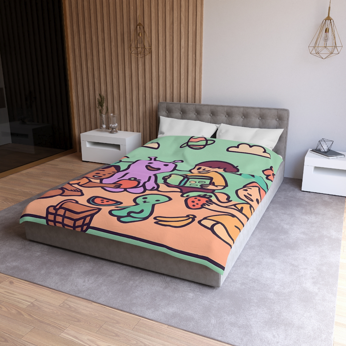 Galactic Garden Picnic trendy bedroom duvets