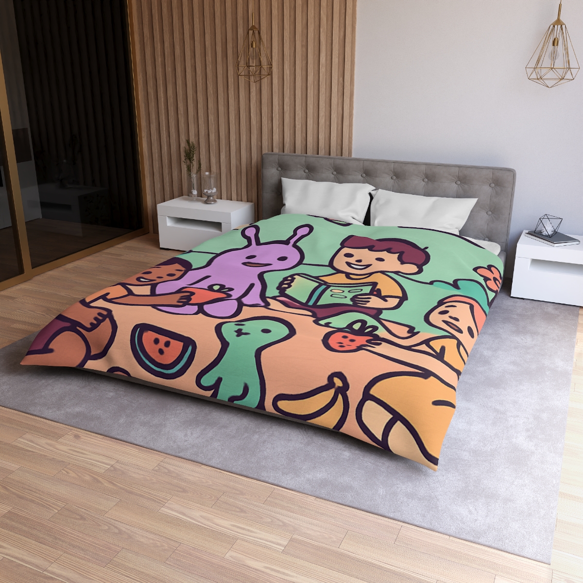 Galactic Garden Picnic trendy bedroom duvets