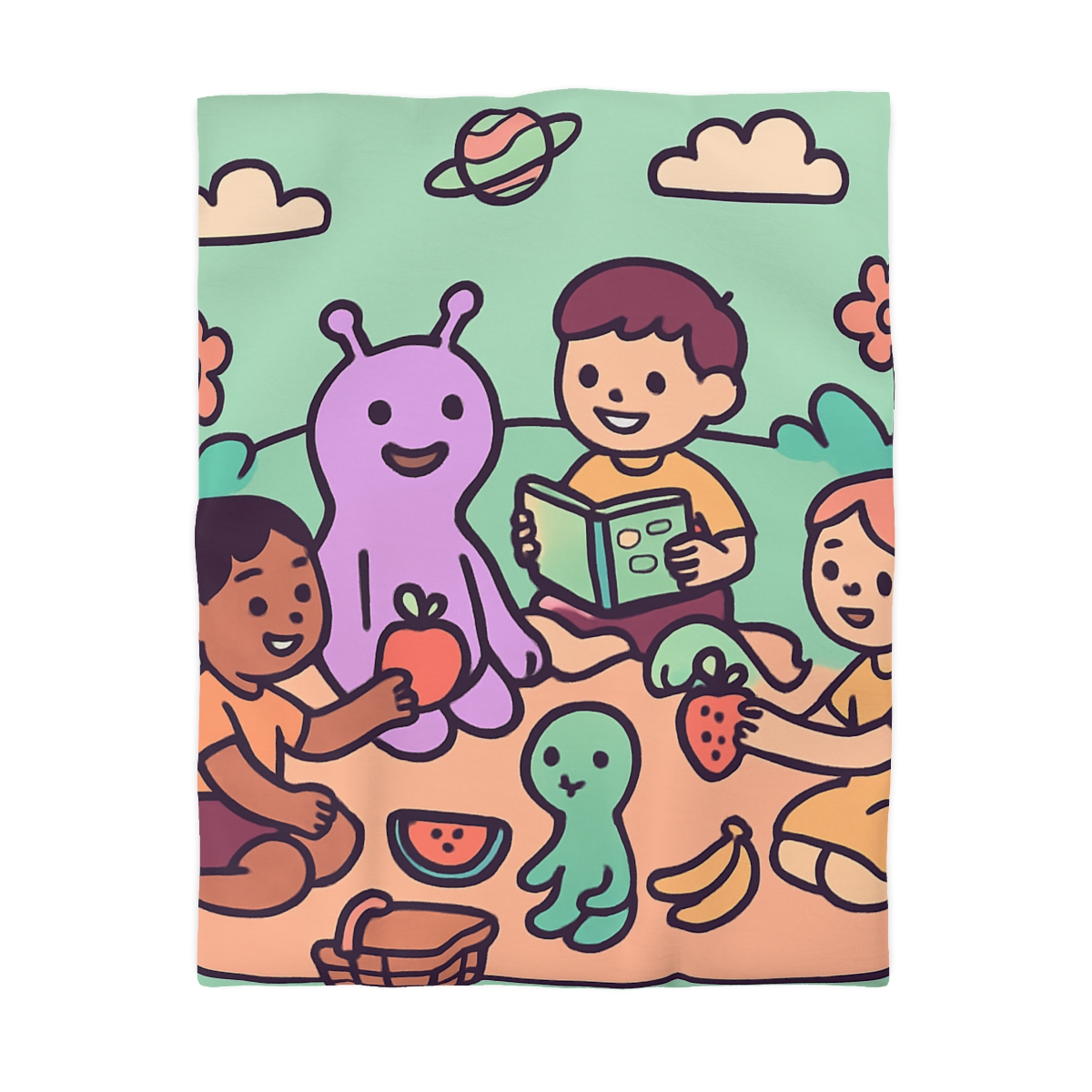 Galactic Garden Picnic trendy bedroom duvets