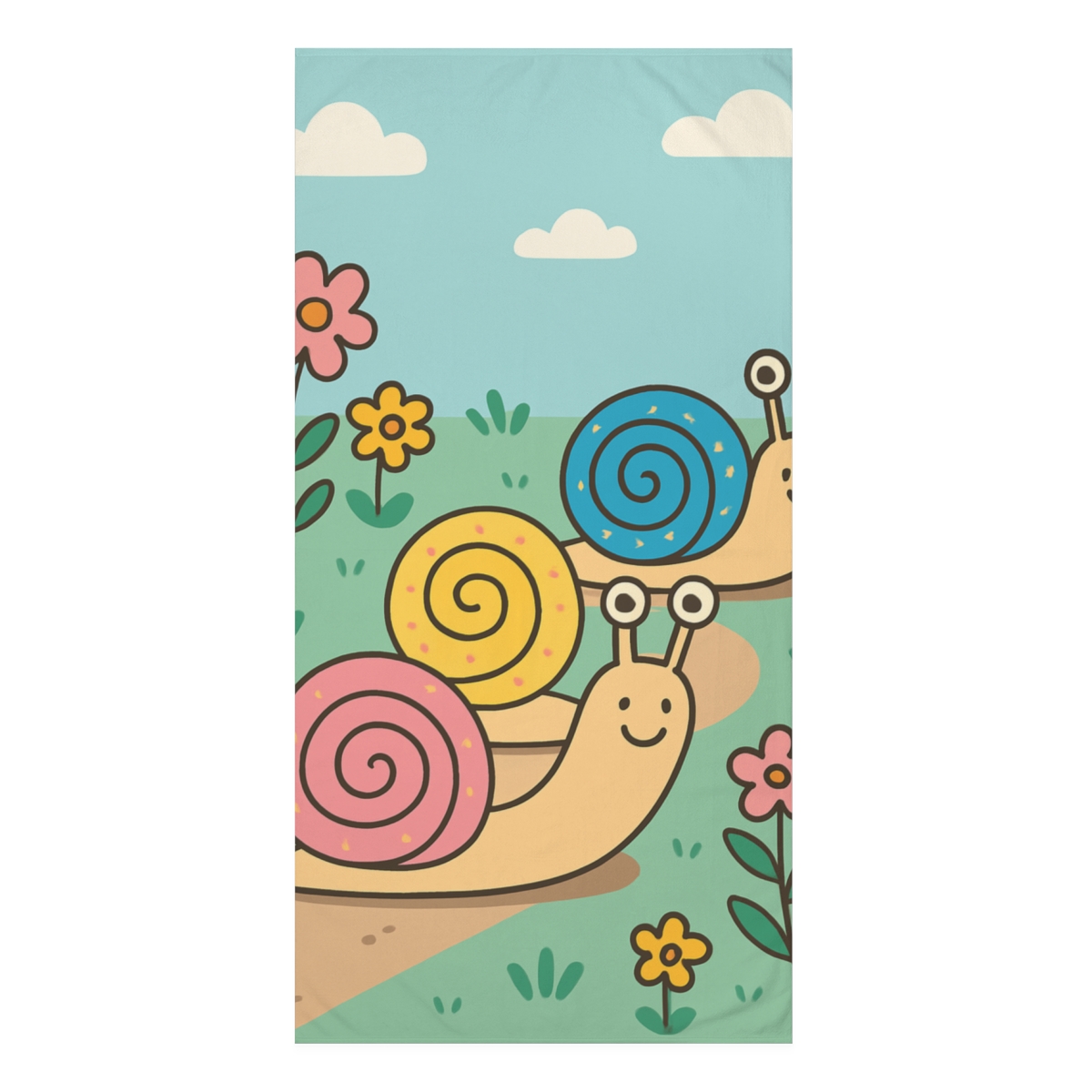 Galactic Garden Snail Parade stylish beach towels