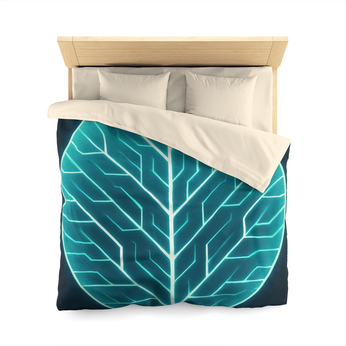 Galactic Leaf Vein Circuit stylish duvet covers