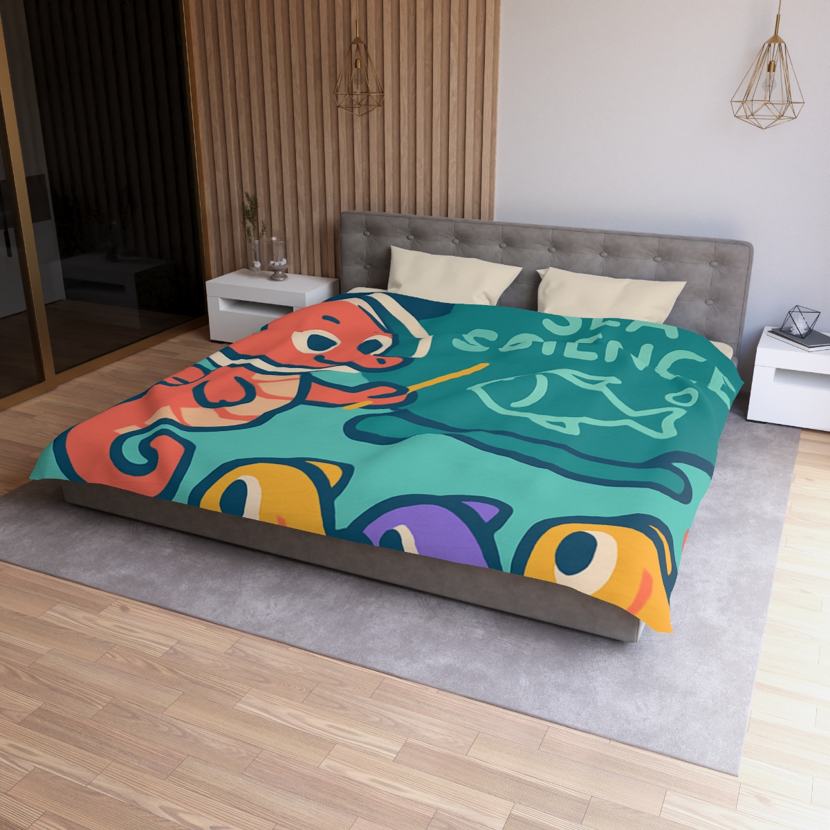 Galactic Seahorse Classroom personalized bedding duvets