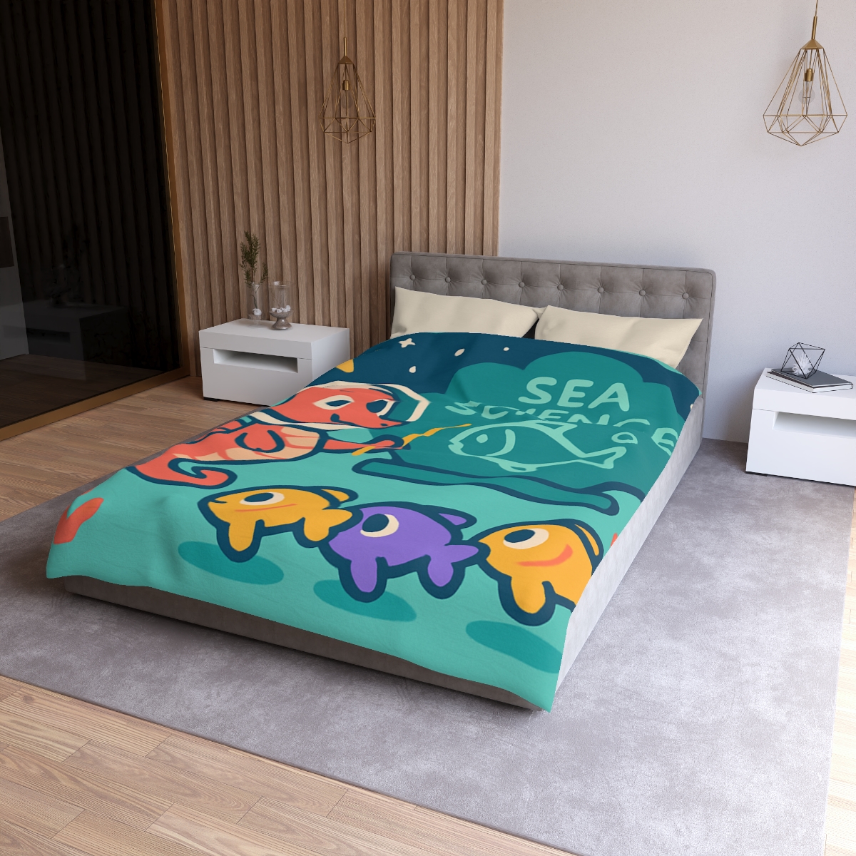 Galactic Seahorse Classroom personalized bedding duvets
