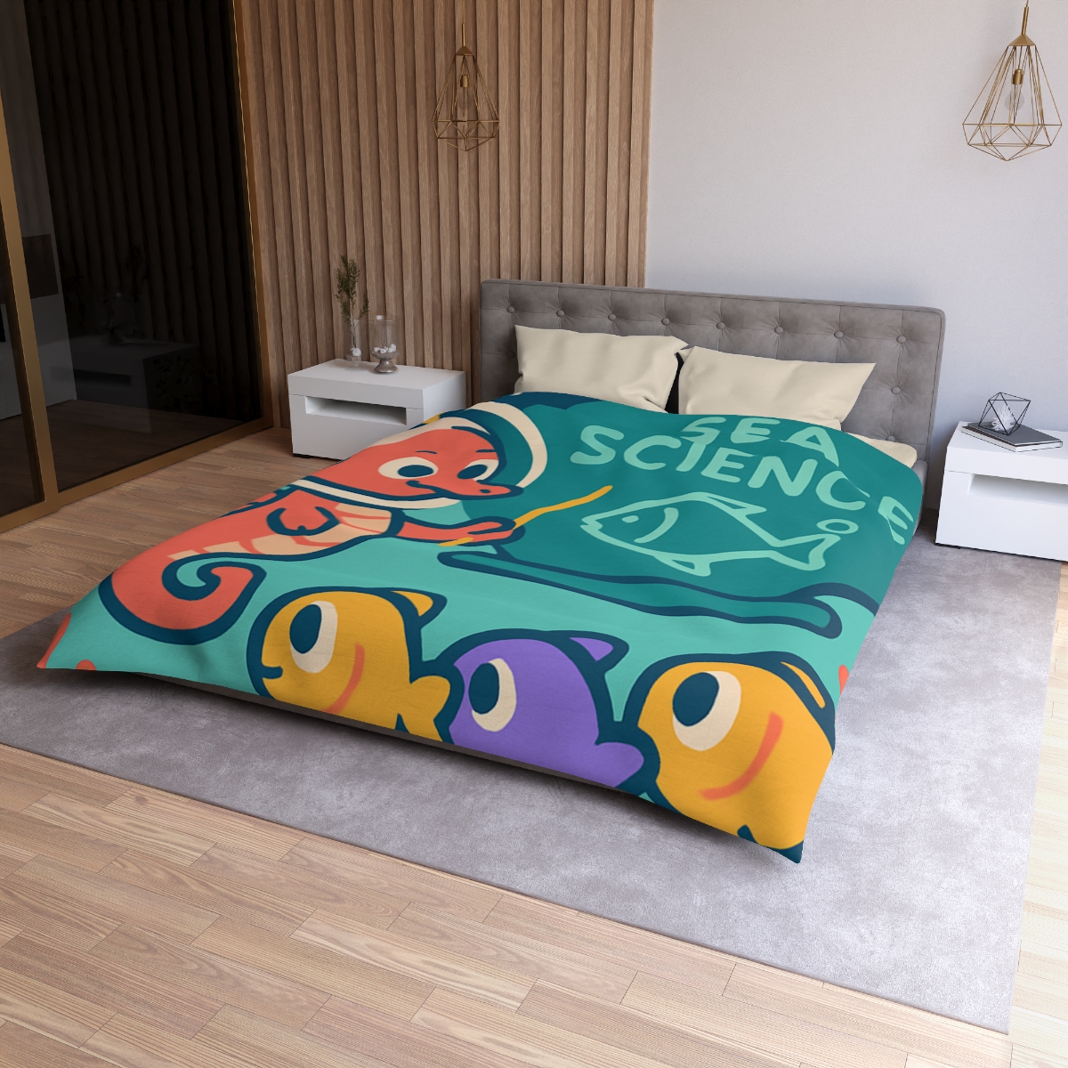 Galactic Seahorse Classroom personalized bedding duvets