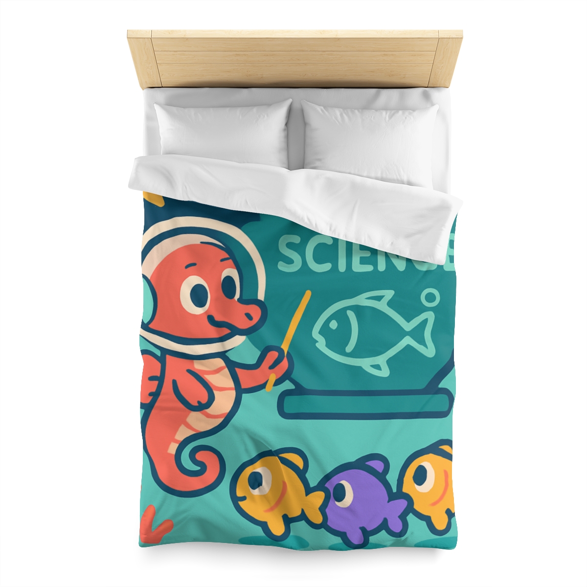 Galactic Seahorse Classroom personalized bedding duvets