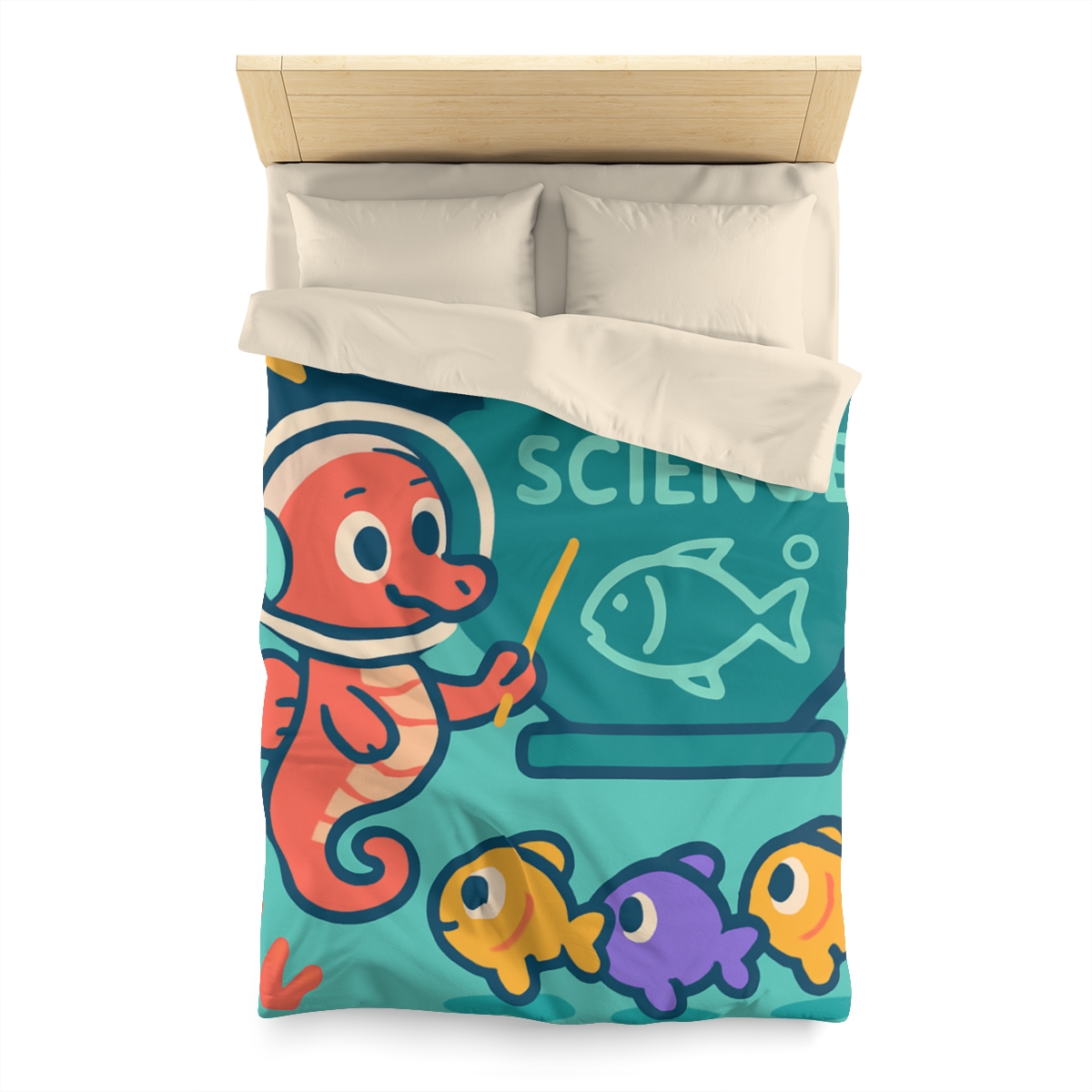 Galactic Seahorse Classroom personalized bedding duvets