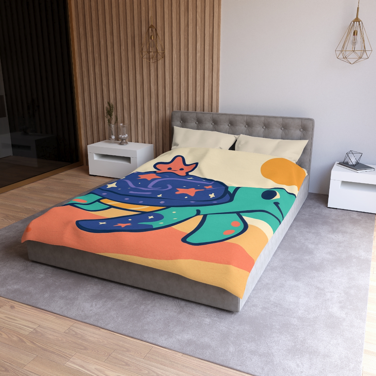 Galactic Seashell Turtle warm winter duvets