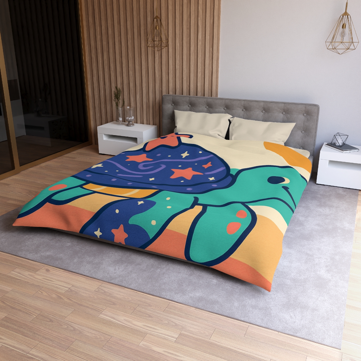 Galactic Seashell Turtle warm winter duvets