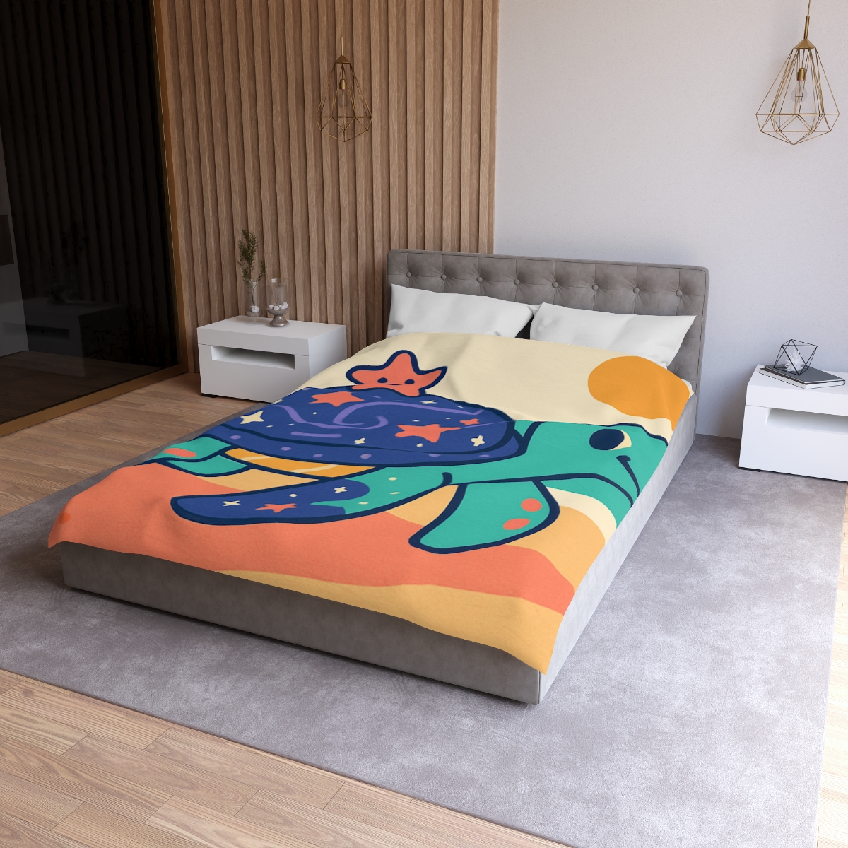 Galactic Seashell Turtle warm winter duvets