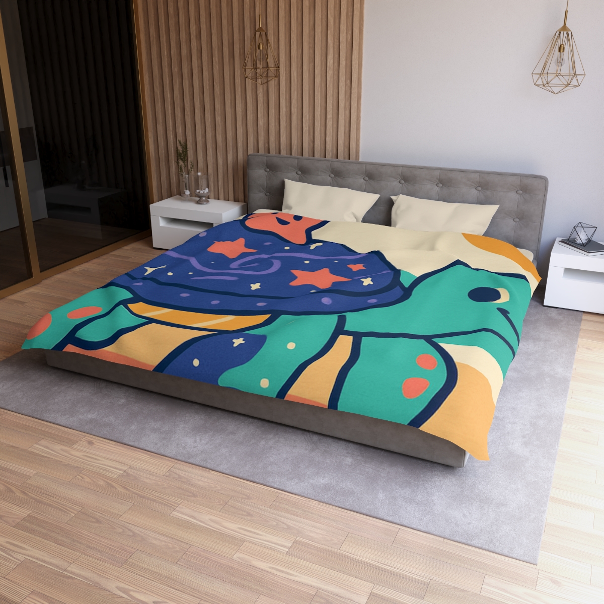 Galactic Seashell Turtle warm winter duvets