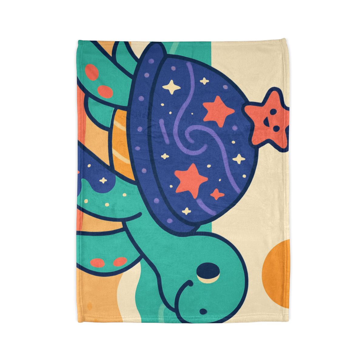 Galactic Seashell Turtle designer printed blankets