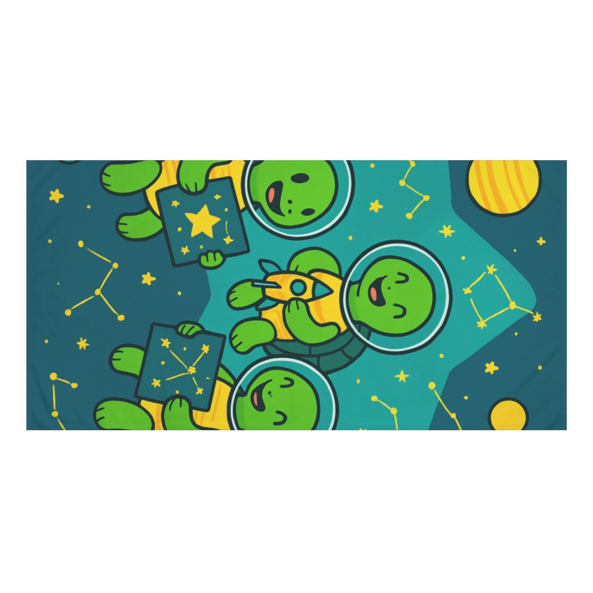 Galactic Turtle Explorers soft cotton towels