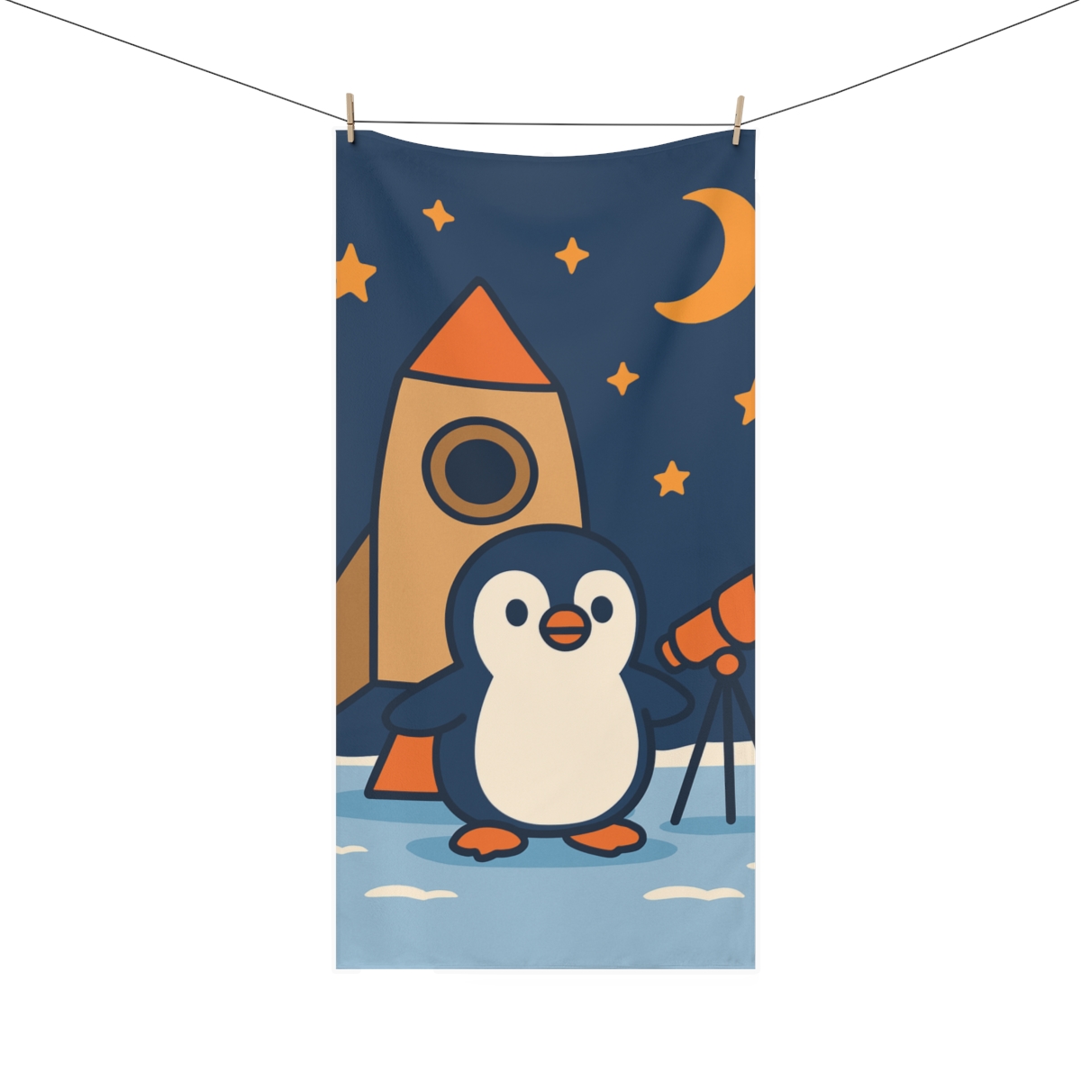 Galaxy Explorer Penguin decorative home towels
