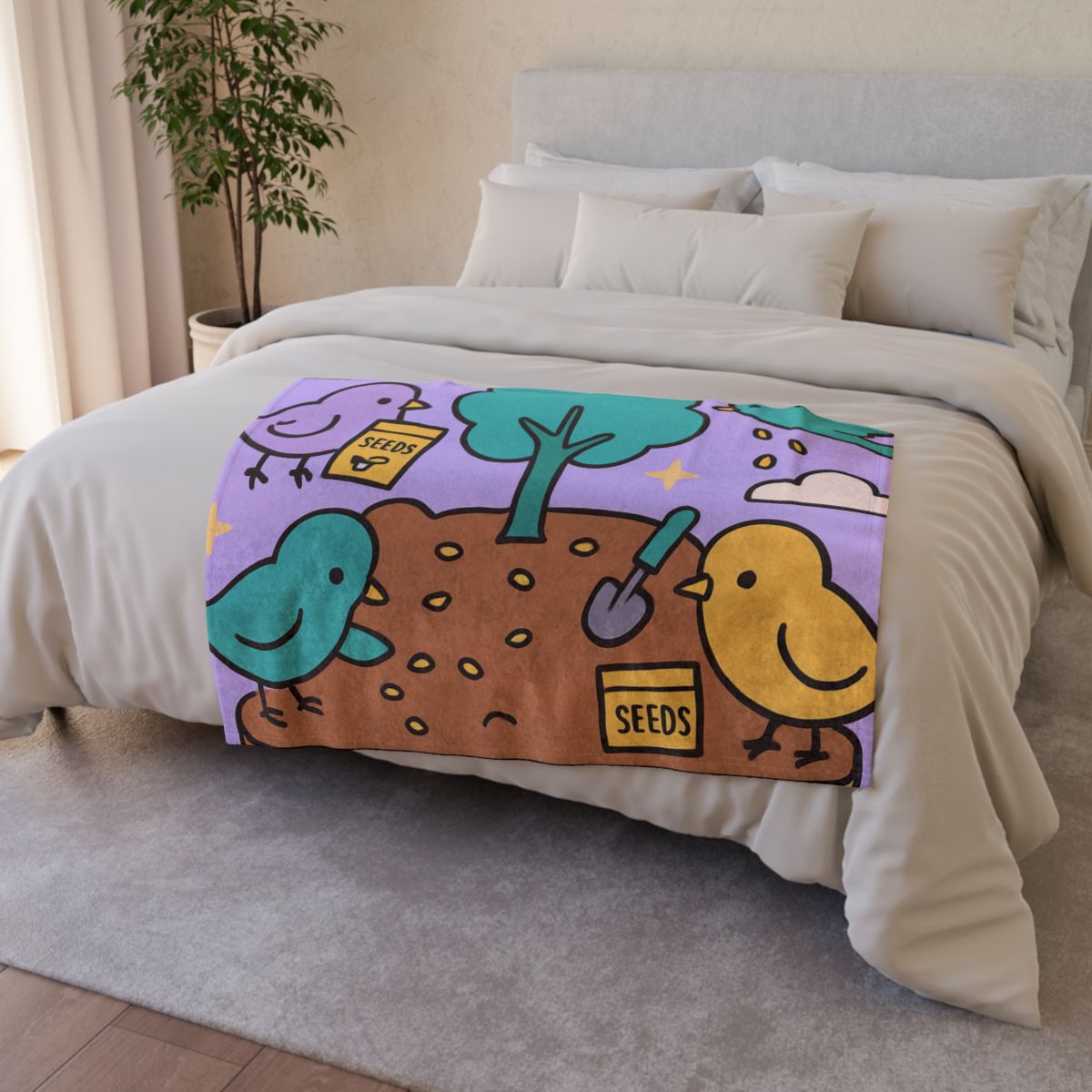 Galaxy Garden Aviary soft fleece blankets