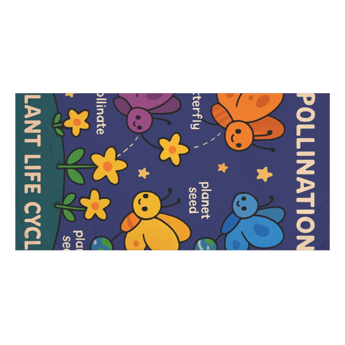 Galaxy Garden Butterflies trendy hand towels