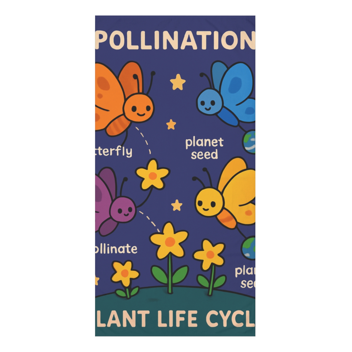 Galaxy Garden Butterflies trendy hand towels