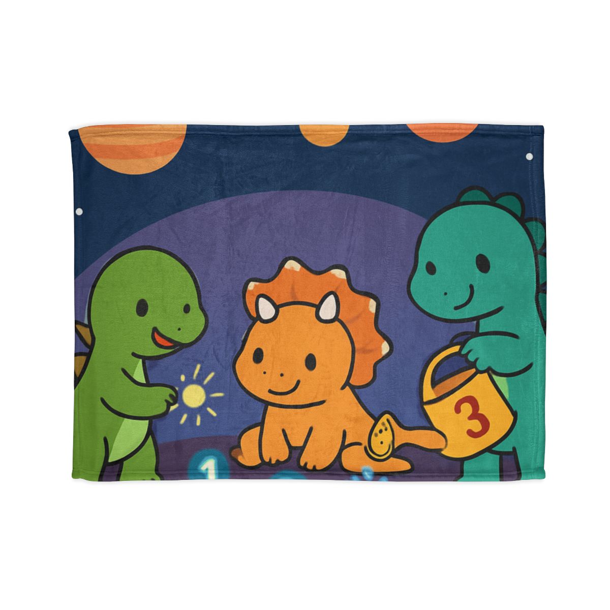 Galaxy Garden Dinosaurs designer printed blankets