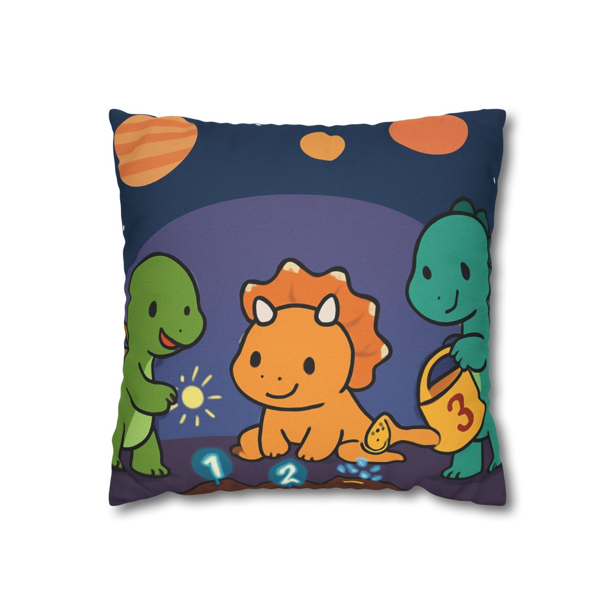 Galaxy Garden Dinosaurs designer print pillow cases