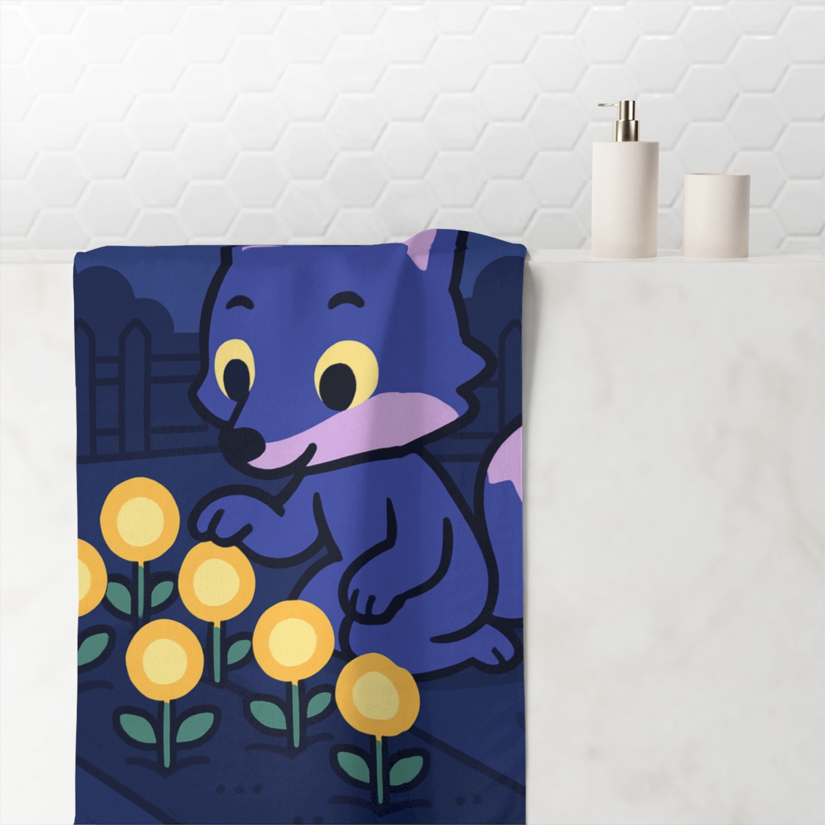 Galaxy Garden Fox comfortable face towels