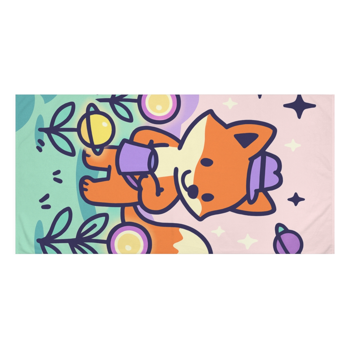 Galaxy Garden Fox custom towels