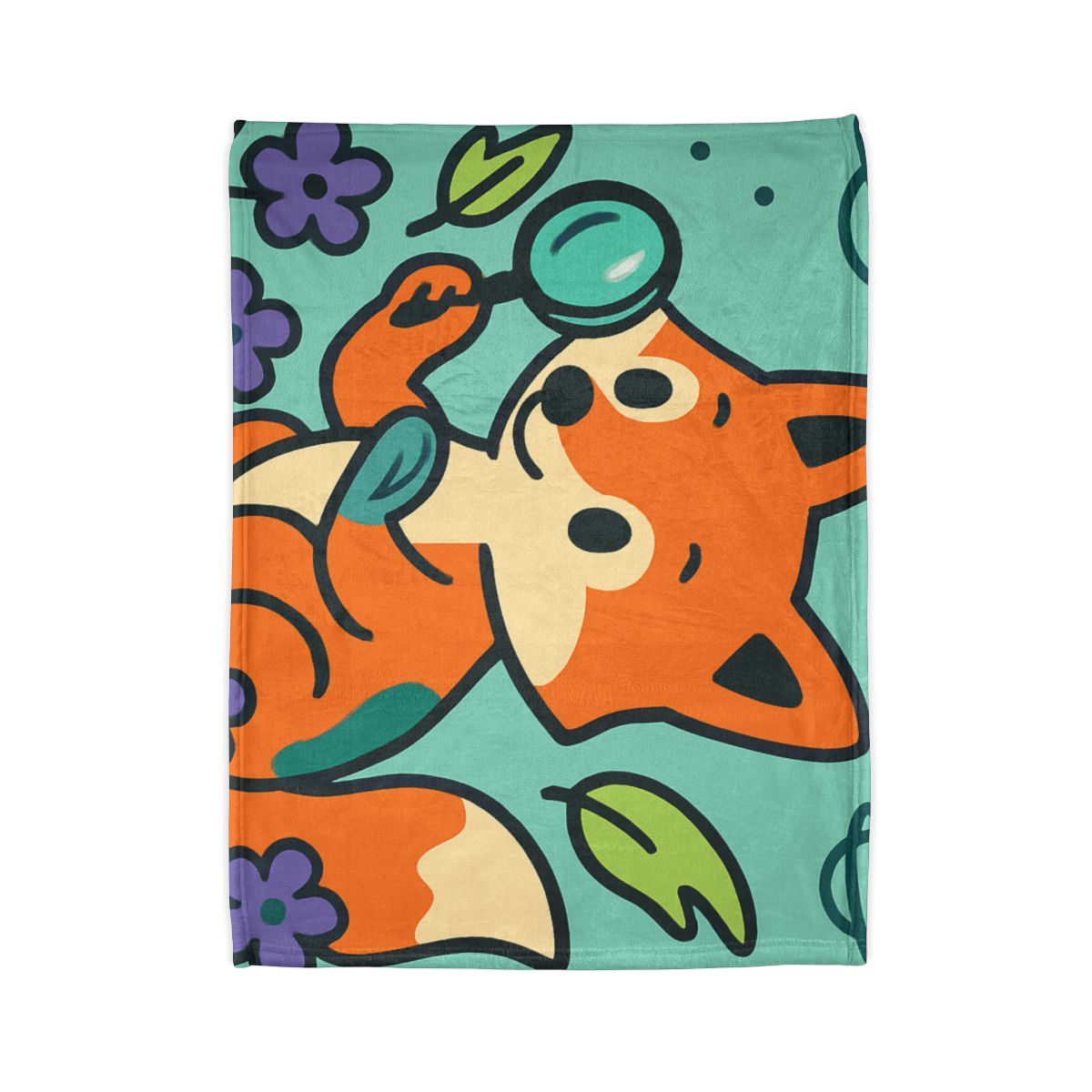 Galaxy Garden Fox soft fleece blankets