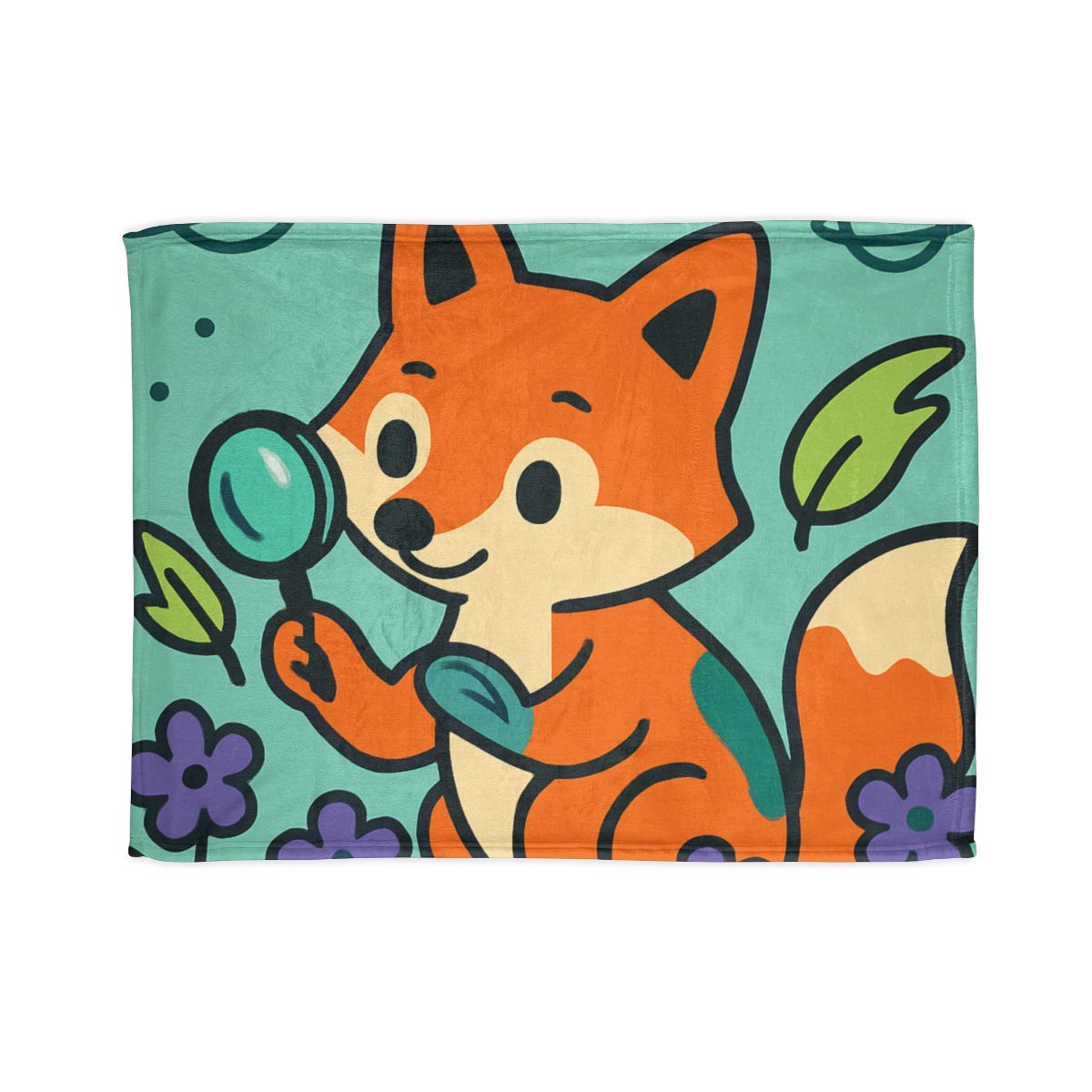 Galaxy Garden Fox soft fleece blankets