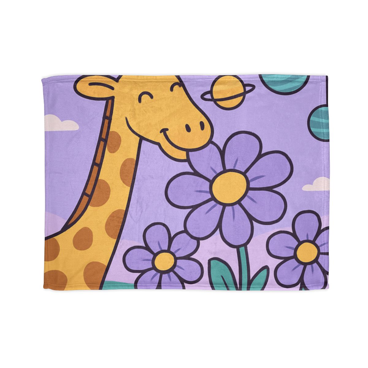 Galaxy Garden Giraffe custom blankets