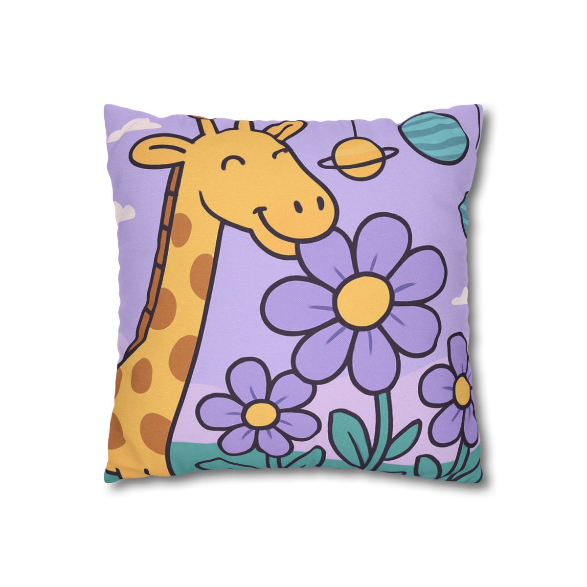 Galaxy Garden Giraffe trendy patterned pillow cases