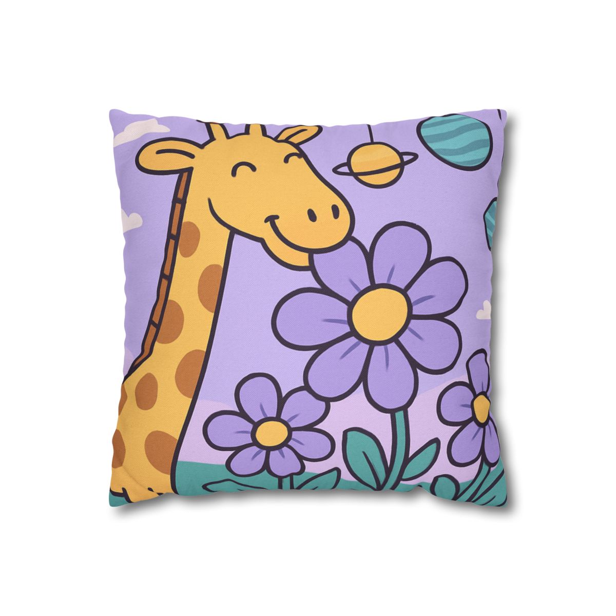 Galaxy Garden Giraffe trendy patterned pillow cases