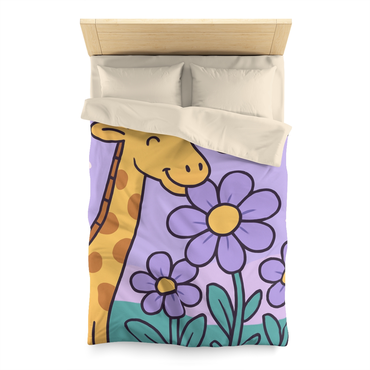 Galaxy Garden Giraffe personalized bedding duvets