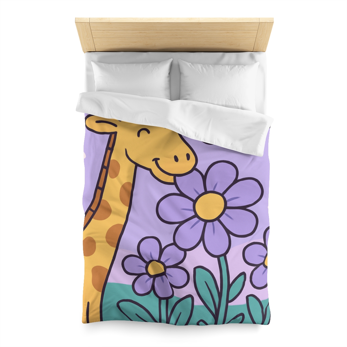 Galaxy Garden Giraffe personalized bedding duvets