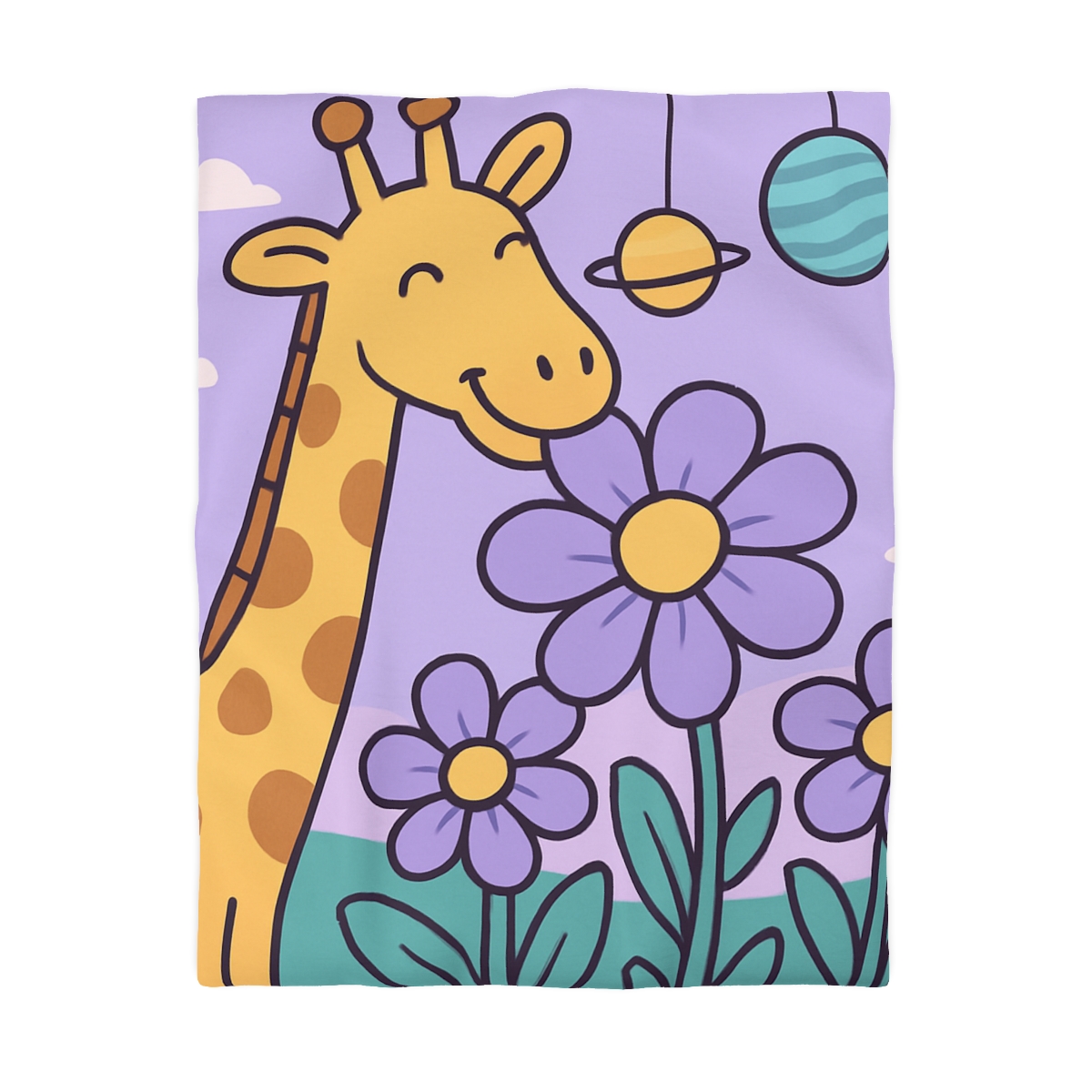 Galaxy Garden Giraffe personalized bedding duvets