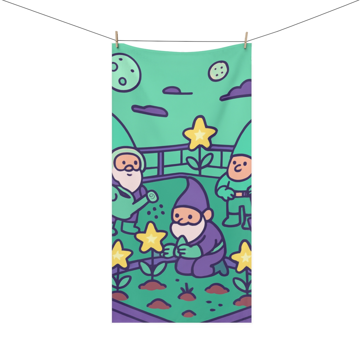 Galaxy Garden Gnomes unique gift towels