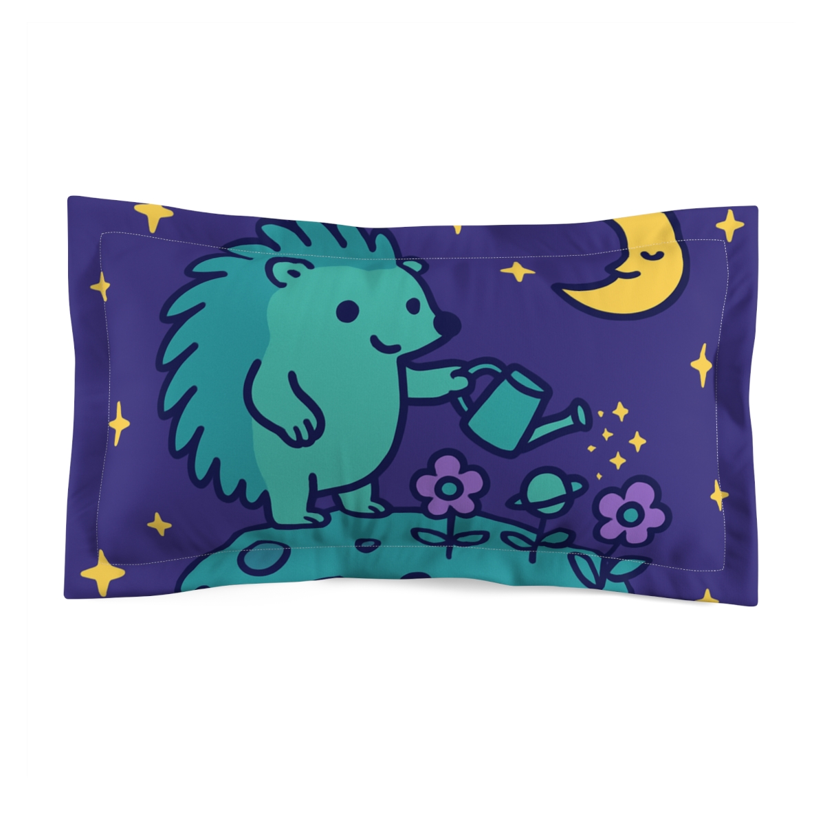 Galaxy Garden Hedgehog designer printed pillows