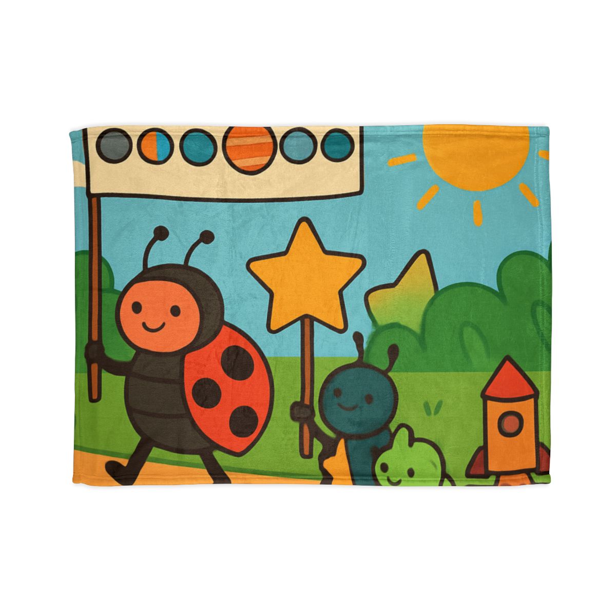 Galaxy Garden Insect Parade stylish throw blankets