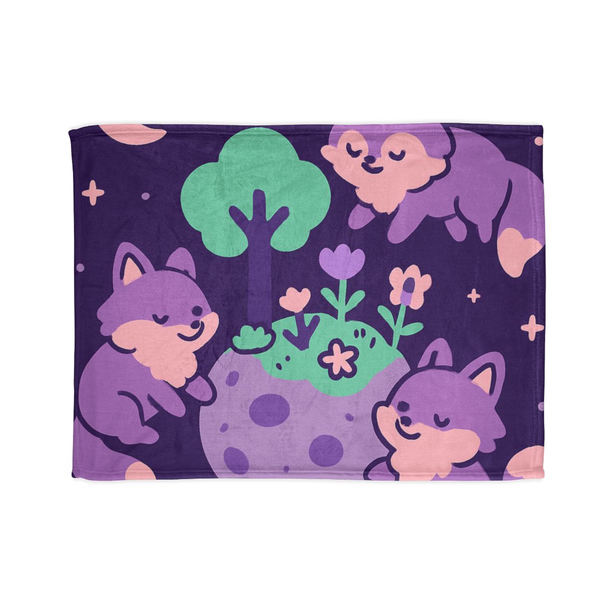 Galaxy Garden Of Floating Foxes decorative home blankets